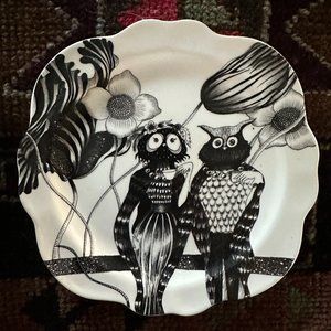 Anthropologie Pair of Owls 7" Plate